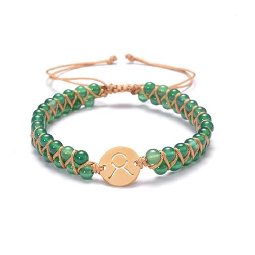 Pulsera de constelación de piedra natural ajustable tejida para mujer 6