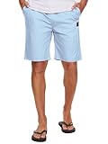 Short chino homme confortable : short chino en sergé délavé à devant plat, taille élastique avec cordon de serrage réglable, pour un ajustement parfait à votre morphologie et une liberté de mouvement totale.