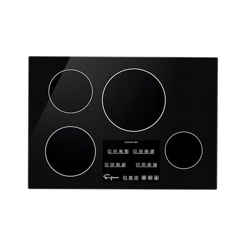 Image of Empava Ease 30 inch Induction Cooktop 4 Burner, Drop-in, Hardwired | ETL Certification, 9 Power Levels, Power Boost, 1-99 Min Timer, Pan Sensor, Safety lock, Pause, Easy-clean Glass, 7400W