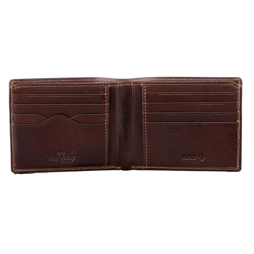 Tony Perotti Men's Italian Leather Bifold Slim Wallet With Card Holders, Pockets - Eco-Friendly Tanned Full Grain