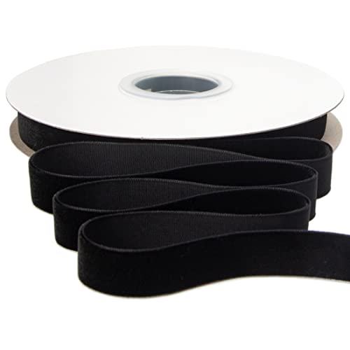Ribbli Polyester Black Velvet Ribbon 5/8 Inches Continuous10-Yard Spool Christmas Ribbon for Gift Wrapping Floral Bouquets Home Decor
