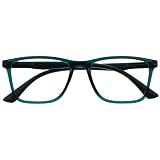OPULIZE NYX Lunette anti lumiere bleue femme & homme - Lunette Loupe Ecran/Gaming - Anti-éblouissement, UV400, Légère - Rectangulaire - Turquoise - + 2,50