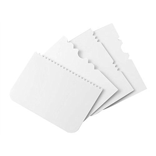 Pme Side Scrapers-Patterned Edge Plastic Set Of 4, Standard #TOP5