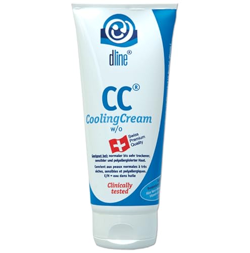 dline CC-CoolingCream | Vom Pflegeprofi für trockene, sensible Haut | 200ml Tube | Feuchtigkeitscreme | Neurodermitis Creme | Aloe vera, Bienenwachs, Glycerin, Jojobaöl, Mandelöl, Rizinusöl, Menthol