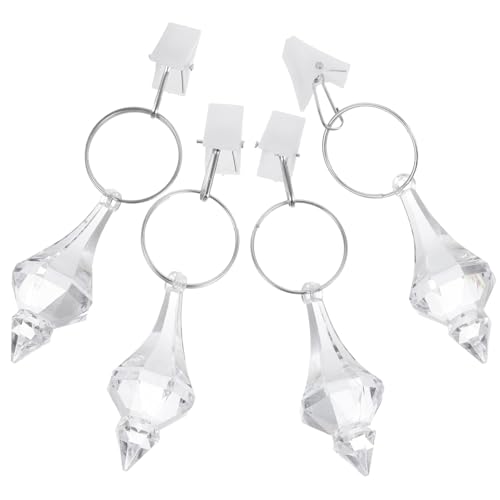 Sosoport 4 Piezas Pesas para Cortinas de Ducha con Diseño Cristal para Exteriores Contrapesos Pesados para Cortinas y Decoraciones Ventanas y Baños Clips Prácticos y Fáciles de Usar