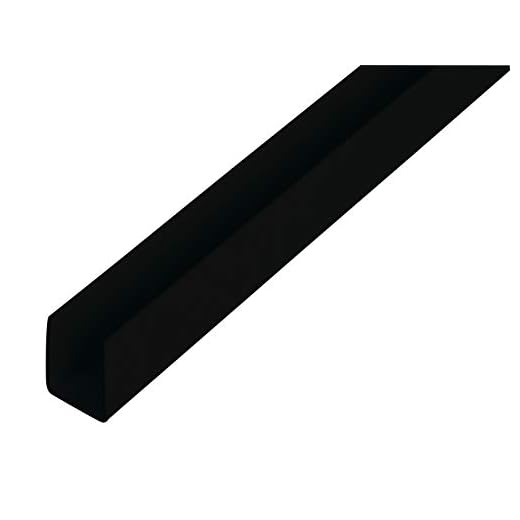 GAH-Alberts 484606 U-profil | Plast, svart | 1000 x 18 x 10 mm
