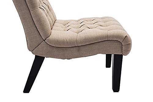 Haobo Armless Accent Chairs With Button Tufted For Living Room Or Reception Room (Set Of 2) Livingroom Chair, Khaki #TOP5