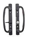 Easy Fix Hardware 8.5" Legacy Sliding Patio Glass Door Offset Latch Black Handle Set with Keys - Sash Controls 2265 Keyed Lock - Fits 3-15/16" Screw Hole Spacing and 1-1/4" to 2-1/4" Door Thickness
