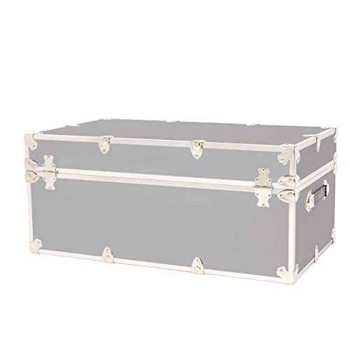 Rhino Trunk & Case Large Armor Trunk with Removable Wheels, Summer Camp, College, Storage 32"x18"x14" (Silver) - Thumbnail 5