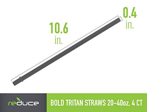 Reduce Reusable Hard Plastic Straws, 4 Pack - Fits 20-50 oz Tumbler Mugs - BPA-Free, Dishwasher Safe, Impact Resistant - Ideal Drinking Straws for Home and Travel - Thumbnail 6