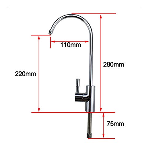 Malida Lead Free Food Grade Water Sink Faucet, RO Single Lever Water Filter or Water Filtration Faucet,Water Purifiers Reverse Osmosis Systems Faucet, Non air Gap Standard Faucet,Chrome. - Thumbnail 6