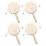 Spielzeuginstrument für kinder – diese unfertigen rasseltrommel-ornamente aus holz ermöglichen es ihnen, ihre lieblingsmuster und baby-musikinstrumente zu zeichnen.