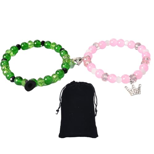 1 Pair Of Evil Bracelets+1 Plush Cloth Bag, Long Distance Bracelets, Wicked Merchandise, Wicked Gifts, Wicked Gift, Boyfriend And Girlfriend Bracelets, Suitable For Dating, Anniversaries, Birthdays