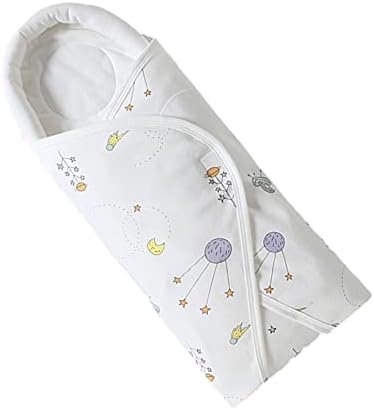 Yolispa Newborn Swaddle Blanket Wrap, Unisex Swaddle Wrap with Cartoon Pattern Print Infant Wrap Sleeping Bag with Head Guard Support for 0-6 Months Babies