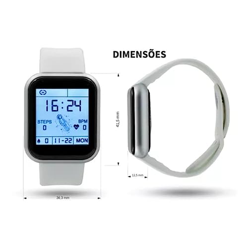Relogio Inteligente Smartwatch D20 Bluetooth Compativel IOS e Android - TYDA (BRANCO)