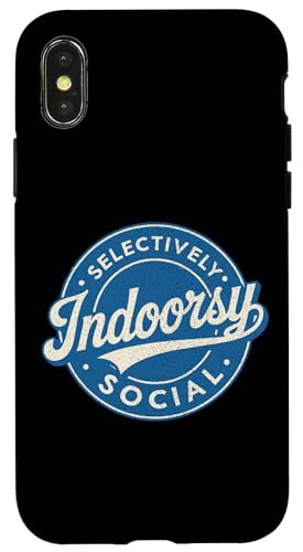 Indoorsy Selectively Social �r���e�[�W ���Љ�I �����I �X�}�z�P�[�X iPhone X/XS �p