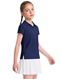 KEREDA Girls Polo Shirts Golf Tennis School Uniform Short Sleeve T Shirts V-Neck Collared Quick Dry Tops Navy...