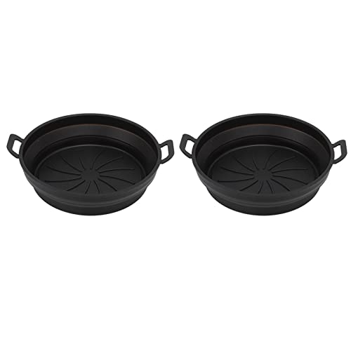 Plateau de Cuisson Rond pour Friteuse, Résistant à la Chaleur élevée 2 Pièces Antiadhésives pour Une Meilleure Circulation et Une Friteuse Réutilisable pour la Cuisine (Le Noir)