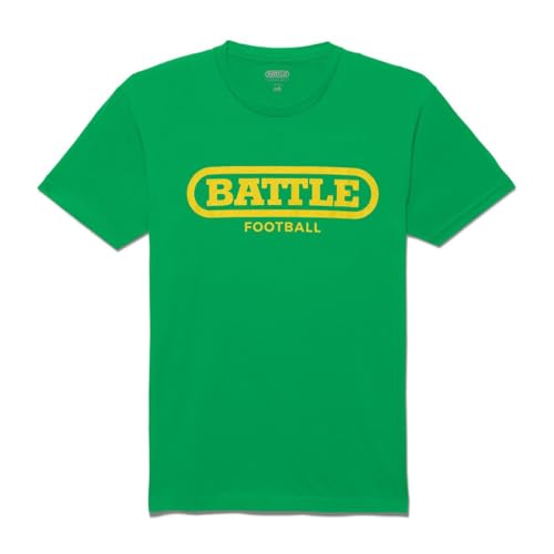 Battle Sports Original Football T-Shirt, Green/Yellow, 3X-Large