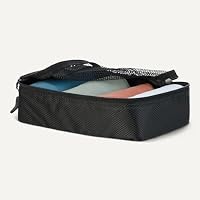 Amazon Essentials 4-teiliges Packwürfel-Reisezubehörset, Gepäckorganizer mit Doppelreißverschluss, Netzoberseite, Polyester, klein, schwarz (früher Amazon Basics) – Ansicht 3