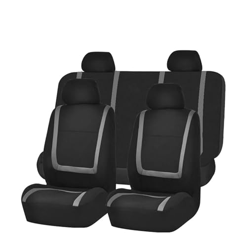 Housse siège voiture universelle grise en tissu plat accessoires d'intérieur auto complet set