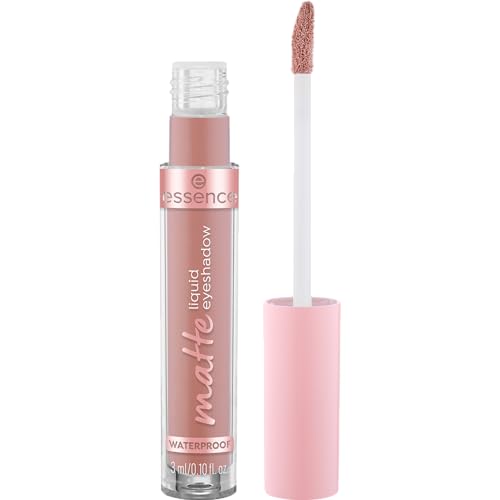 Essence Cosmetics Sombra de ojos líquida mate, de larga duración, cubriente, secado rápido, natural, color intenso, 3 ml