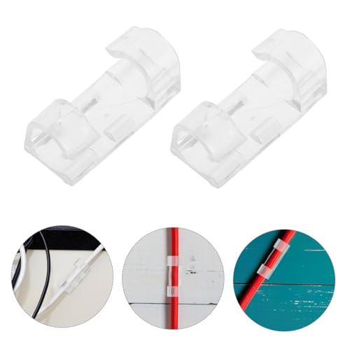 HOMSFOU 70pcs Clips Adhesivos para Cables Transparentes 3.00X1.20X1.00CM Organizador de Cables Sin Perforar para Oficina y Hogar miniatura 7