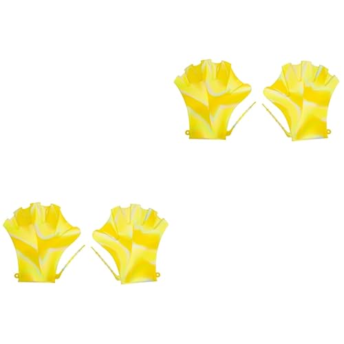 SUPVOX 2 Pairs Silicone Swimming Webbed Gloves for Upper Body Diving Supplies Adults' Water Resistance Training