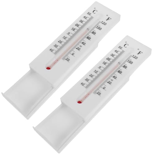 TOGEVAL 2個 温計キー隠しボックス 屋外用装飾的隠し鍵収納ケース 耐久性プラスチック製 壁掛け式 防犯キー保管コンテナ