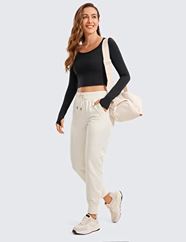 CRZ YOGA Butterluxe Long Sleeve Crop Tops for Women Slim Fit Workout Shirts Cropped Athletic Gym T-Shirts3