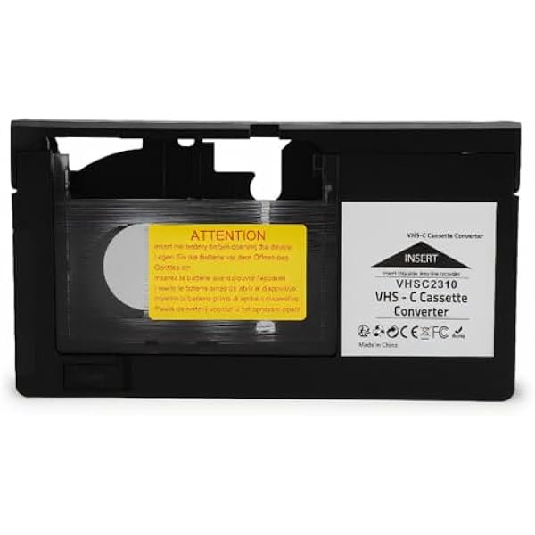 Adapter do Kaset VHS C, Kompatybilny z Taśmami S VHS C i S VHS CP6BKU C-P6U PV P1 VCA115 Kamery Adapter do Kaset, Adapter do Odtwarzania i Nagrywania