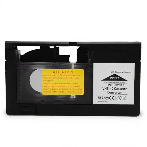 ASHATA VHS-C Cassette Adapter, Compatible with VHS-C SVHS Camcorders, Motorized Cassette Converter, for Playback and Recording, (Not Compatible with 8mm / MiniDV / Hi8)