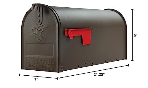 Gibraltar Mailboxes Elite Medium Capacity Galvanized Steel Bronze, Post-Mount Mailbox, E1100BZO