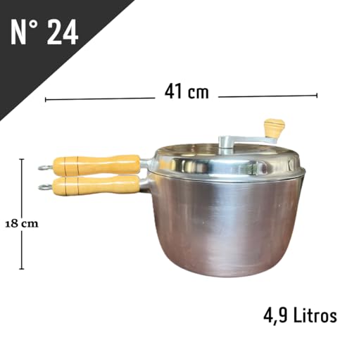 Pipoqueira Panela para Pipoca de Fogão feita de Alumínio Batido Fundido - Jalice Alumínios