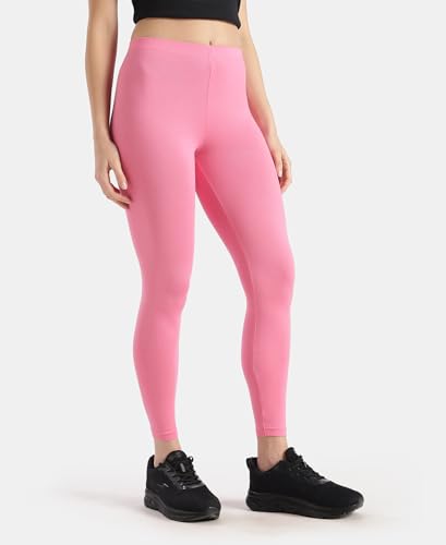 Image of Jockey AW87 Women's Super Combed Cotton Elastane Stretch High Rise Leggings with Ultrasoft Waistband