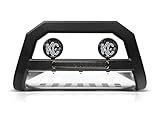 Armordillo AR Aluminum LED Bull Bar+2X KC Hilites 6' Round Fog Lights Fits 2004-2024 Ford F150 F-150/2003-2017 Expedition 8731604 Matte Black Chrome Skid Bumper Guard LED Light Bar| Apollo Pro Lights