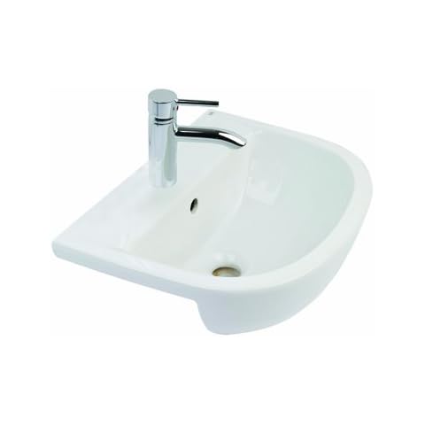 Rak Ceramics COMSRBAS1 55 cm Compact Semi Recessed Basin 1th Cover