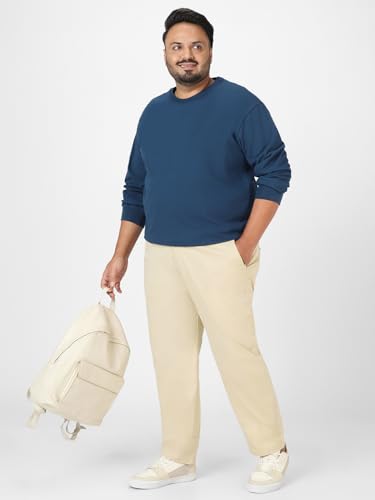 Image of Urbano Plus Men Mid Rise Cotton Regular Fit Casual Chino Pants Stretch
