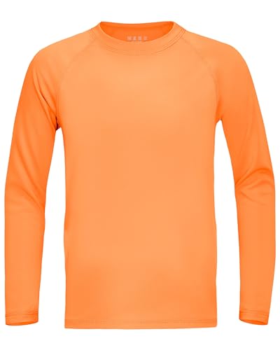 Image of Boys UPF 50+ Rash Guard Swim Shirt, Kids Youth Long Sleeve Sun Protection UV Rashguard Shirts for Water Surfing Beach