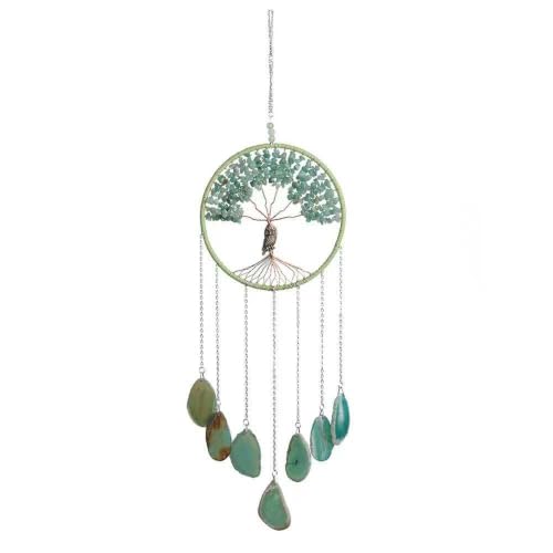 RONIMOOMIX 7 Chakra Dream Catcher, Tree of Life Agate Wall Hanging with Owl