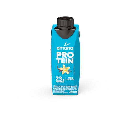 Emana Protein Bebida Proteica Sabor Baunilha Sem açúcar - 12 Unidades de 250ml