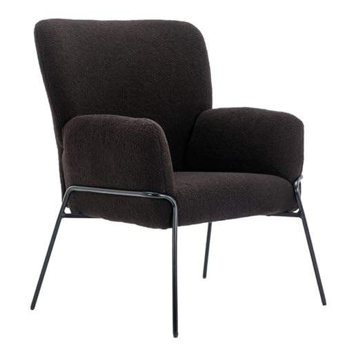 SVITA FREIA Loungesessel Wohnzimmersessel Cocktailsessel Polstersessel Wohnzimmer Moderner Akzentstuhl mit Lehne Relaxsessel Schwarz