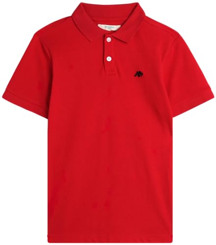 AEROPOSTALE Boys Polo Shirt - Comfort Stretch Classic Fit Short Sleeve Pique Athletic Golf Polo Shirt for Boys (Sizes: 8-16), Size 14-16, Red