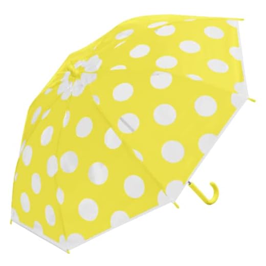 The Weather Station Children's Mini Manual Rain Umbrella, Fiberglass, Windproof, Lightweight, and Packable for Travel, Full 32 Inch Arc, Yellow Dot