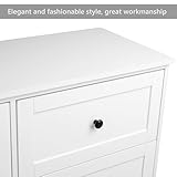 FOREHILL Bedroom Chest of Drawers White Storage Cabinet with 6 Drawers White Sideboard Dresser Drawers for Living Room Hallway 108x40x87cm - Image 7
