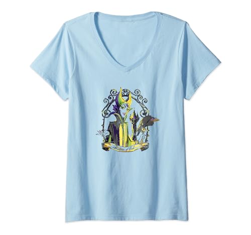 T-shirt Disney Villains Maleficent V-Neck Haut Femme Manches Courtes