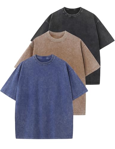 Image of Arssm Men Oversized T Shirts Vintage Tee Loose Fit Short Sleeve Casual Streetwear Baggy Washed Unisex Tops