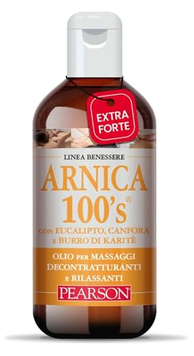 ARNICA 100'S - Olio per Massaggi Decontratturanti e Rilassanti, per Tensioni Muscolari e Articolari da Fatica e Stress, Rapido Assorbimento, Pre e Post Attività Sportiva [250 ml]