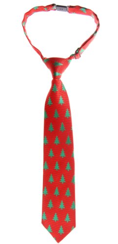 Retreez Christmas Tree Pattern Woven Pre-tied Boy's Tie