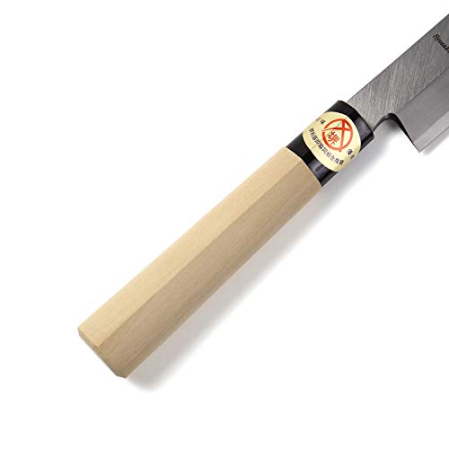 Syosaku Japanese Sushi Sashimi Chef Knife Kigami(Yellow Steel)-No.2 D-Shape Magnolia Wood Handle, Yanagiba 10.5-Inch (270Mm) #TOP4
